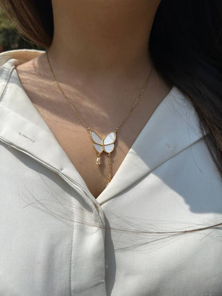 Whispering Wings White Butterfly Necklace